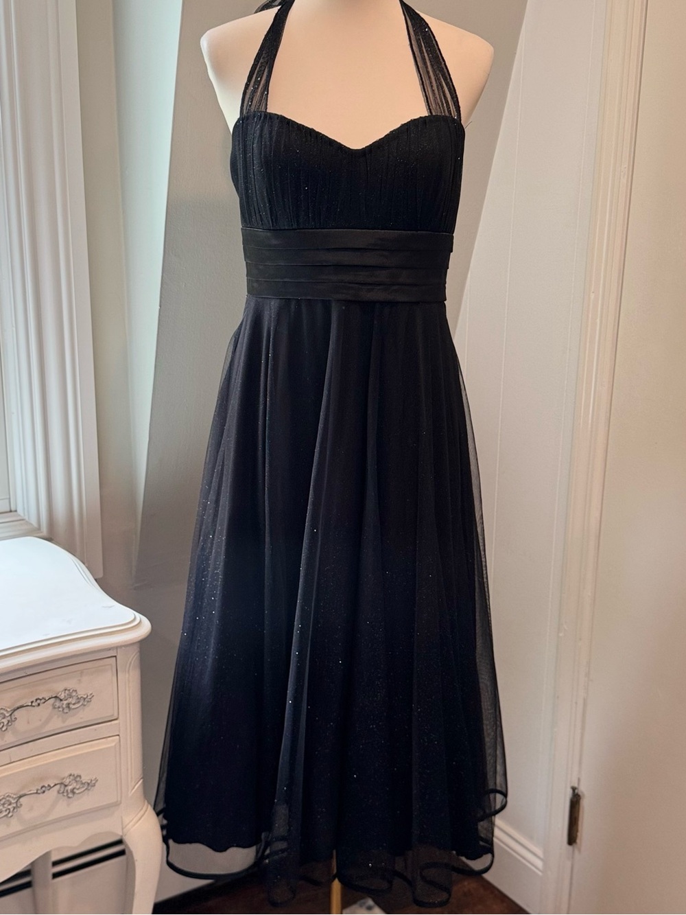 Speechless Black Glitter Halter Fit & Flare Party Dress Juniors Size 11